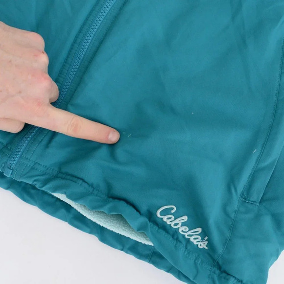 Cabela's Teal Windbreaker with Fleece Lining Jacket Size XLarge - Picture 7 of 13